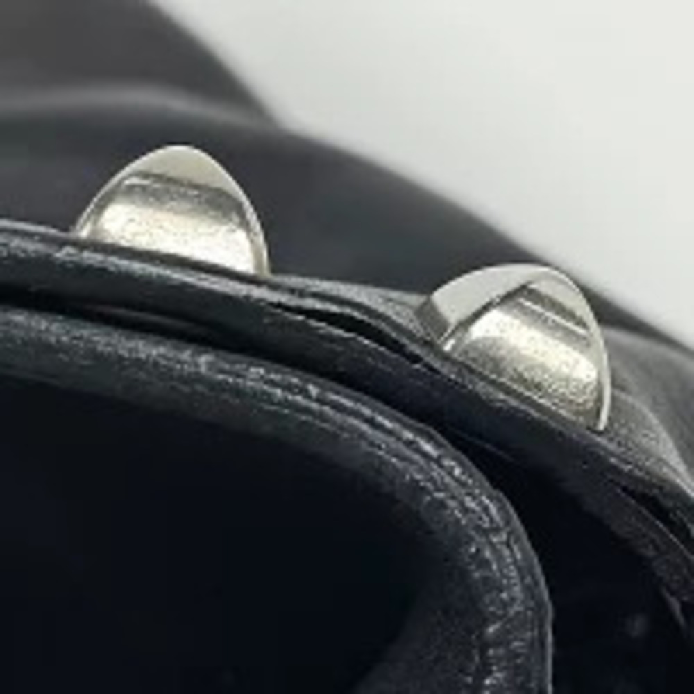 Prada Handbag Leather Studded Shoulder Bag Black